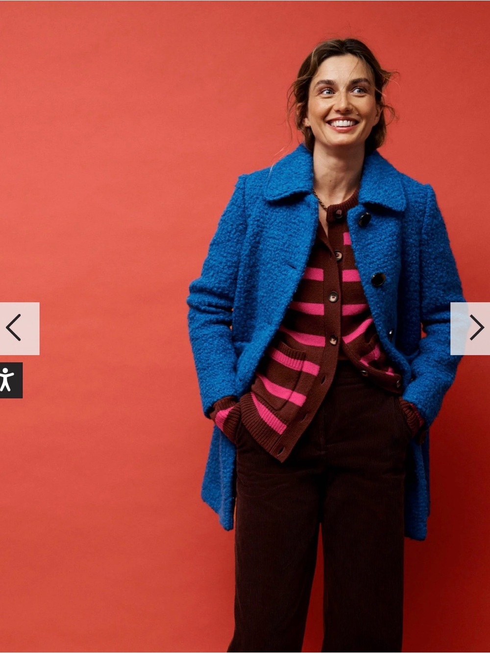 NWT Boden Women's 100% Wool Blue Bouclé Button-Up Coat size US 12 - Picture 12 of 12